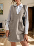 'Xylia' Sleeveless V Neck Sweater Dress - Celes Fashion
